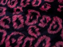 Fellimitat Kunstpelz - Animalprint - dunkelblau/pink