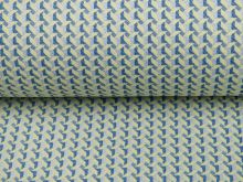Bengaline Jacquard - Windmühlenblätter - blau-gelb