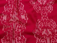 Hochwertige elastische Spitze - blumiges Rankenmuster - fuchsia
