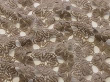 Hochwertige Spitze - Ginkgoblätter - taupe