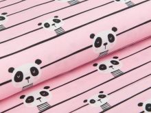 Jersey Fräulein von Julie - Pandas auf Streifen - rosa