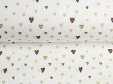 Jersey Digitaldruck - Aqaurelle Herzen - wollweiß-olive