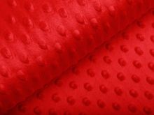 Wellnessfleece Minky mit Noppenprägung - uni rot