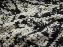 Dicker flauschiger Strickstoff  - anthrazit - creme