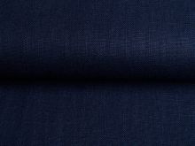 Reines Leinen gewebt - washed - uni marine