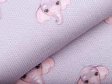 Sweat French Terry eLovefant by Sonja Hahn - Elefanten auf Strickoptik - grau