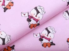 Sweat French Terry Ahoi Pingu by Emmapünktchen - Matrosenpinguine - rosa