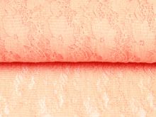 Elastische Spitze leicht glänzend - Blumenranken - uni dunkles orange