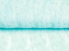 Elastische Spitze leicht glänzend - Blumenranken - uni aqua
