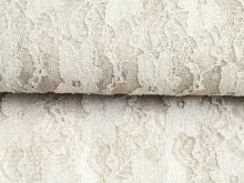 Elastische Spitze leicht glänzend - Blumenranken - uni dunkles beige