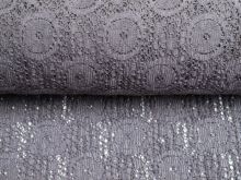  Hochwertige Spitze - Kreis-Muster - uni grau