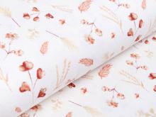 Jersey-Feinstrick Snoozy Digitaldruck Pointoille Lochmuster Wieber - Aquarelle Wildblumen - wollweiß