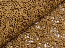 Hochwertige Spitze - Florales-Muster - ocker