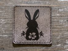 Label Kunstleder KDS - Hase - silber