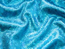 Elastischer Funktionsjersey mit Foliendruck - Holografisches 3D Design Reptilienhaut - türkis