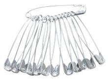 Sicherheitsnadeln Set 12 Stück ca. 55 mm - silber