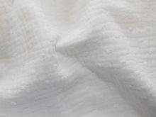 Musselin Baumwolle Double Gauze Dobby - kleine Pünktchen - wollweiß