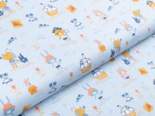 Webware Baumwolle Popeline by Poppy - kleine Piratentiere - helles blau