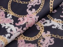 Chiffon - verkettete Ornamente - schwarz