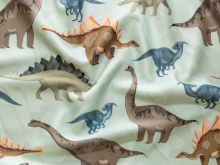 Swimwear Jersey Badestoff UV Protection UPF 50 Dinosaurier - altgrün