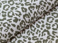  Viskose Crêpe Georgette - Animalprint - weiß/olive