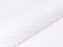 Jacquard - Blumen in 3D-Optik - weiß
