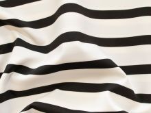 Swimwear Jersey Badestoff - Streifen - weiß