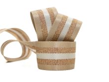 Gurtband ca. 50 mm breit - Streifen - beige - kupfer
