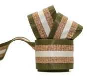Gurtband ca. 50 mm breit - Streifen - olivgrün - kupfer