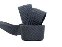 Gurtband ca. 38 mm - Fischgrät-Muster - dunkelgrau