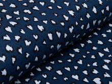 Jersey Ilja - Animalprint Herzen Leoparden - marine