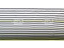  Webware Viskose PANEL ca. 145cm x 75cm - Fashion mit Streifen - weiß/schwarz/grün