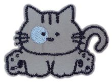 Applikation zum Aufbügeln Reflektor - reflektierende Katzenmama – grau