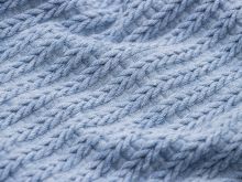 Leichter Jacquard Softtouch - Zopfmuster - uni blau