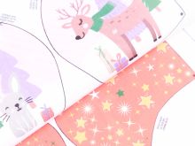 Webware Baumwolle Digitaldruck PANEL ca. 70 x 145 cm für Behelfsmasken - 12 verschiedene weihnachtliche Motive - weiß