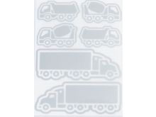 Applikation Reflex zum Aufbügeln - LKW´s - grau