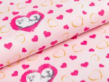 Webware Baumwolle DreamWorks - Pets - Hund Gidget mit Herzen - rosa