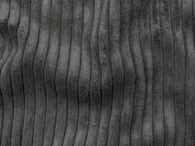 Nahaufnahme von einem weichen Breitcord - ca. 1cm Rippen - uni grau