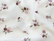 Stretch Frottee - Blümchen - wollweiß