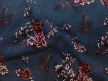 Jackenstoff Softshell - Rosen - blau 