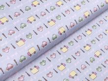 Twill Baumwolle - verschiedene Fahrzeuge - grau