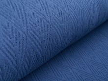 Struktur Strickstoff - gemusterte Rauten - uni blau
