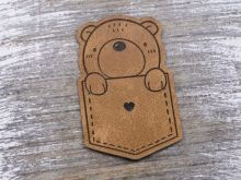 Jessy Sewing Kunstleder Label "Pocket Baer" - braun