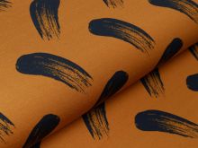 Sweat French Terry Modal Swafing Brush Strokes by lycklig design - fette Pinselstriche - ocker