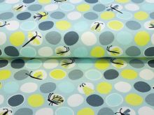 Jersey Blaubeerstern Butterflies & Friend - Schmetterlinge und Libellen - helles petrol