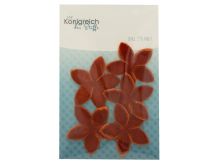 5 Applikationen zum Aufnähen ca. 29 x 29 mm - Blumen - rostorange