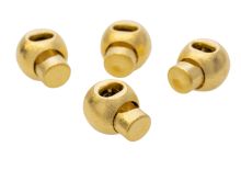 4 Kordelstopper rund - ca. 15 x 21 mm - für Kordeln mit max. 5 mm Durchmesser - goldfarben