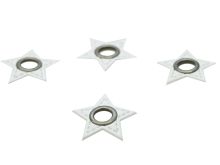 Aufnähösen auf Kunstleder 30 mm 4 Stück - Ministern - weiß