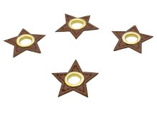 Aufnähösen auf Kunstleder 30 mm 4 Stück - Ministern - braun