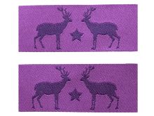 2 Webetiketten Janeas World Eigenproduktion ca. 50 x 19 mm - Hirsche - lila